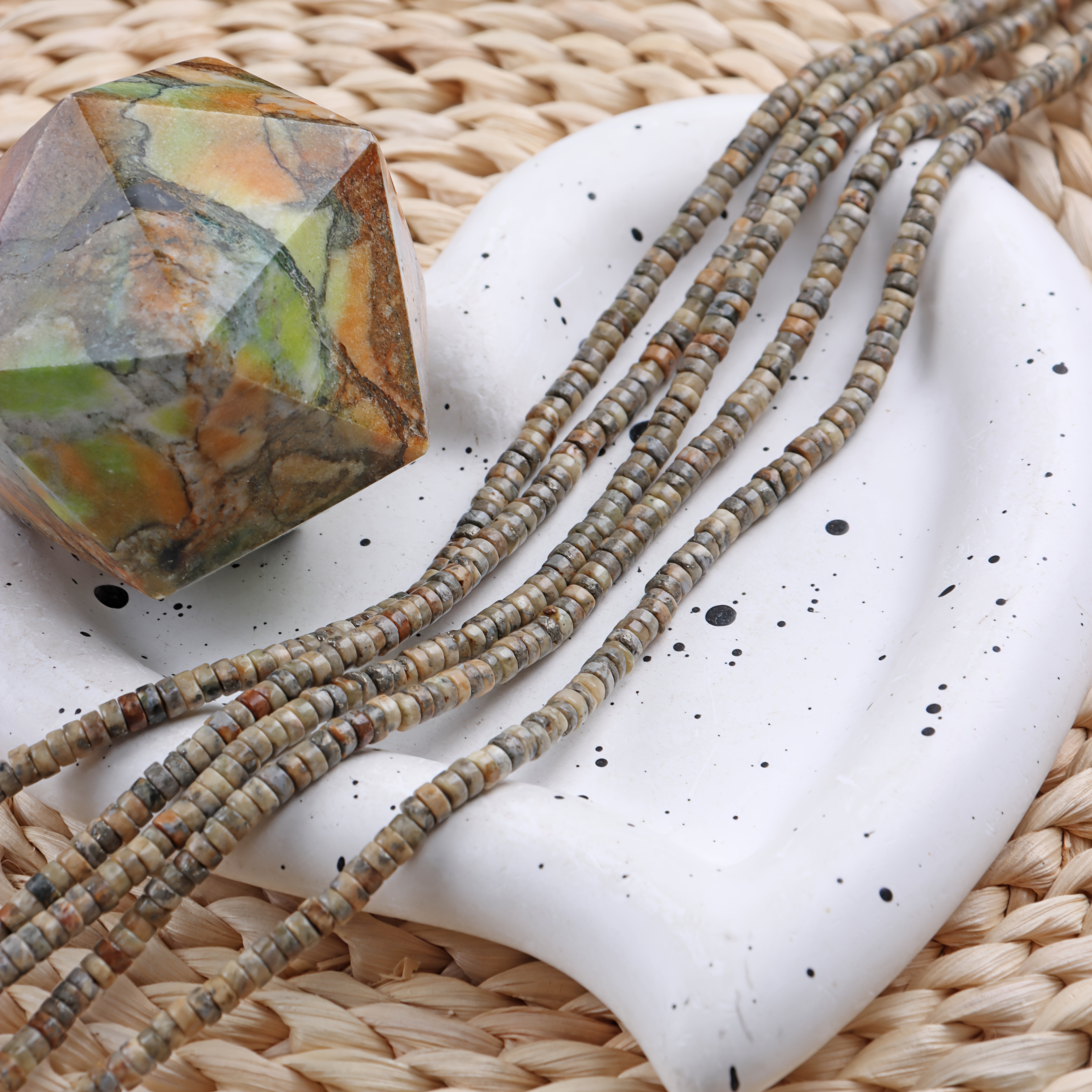 Natural Sea Sediment Jasper Stone Beads for DIY Jewelry Making
